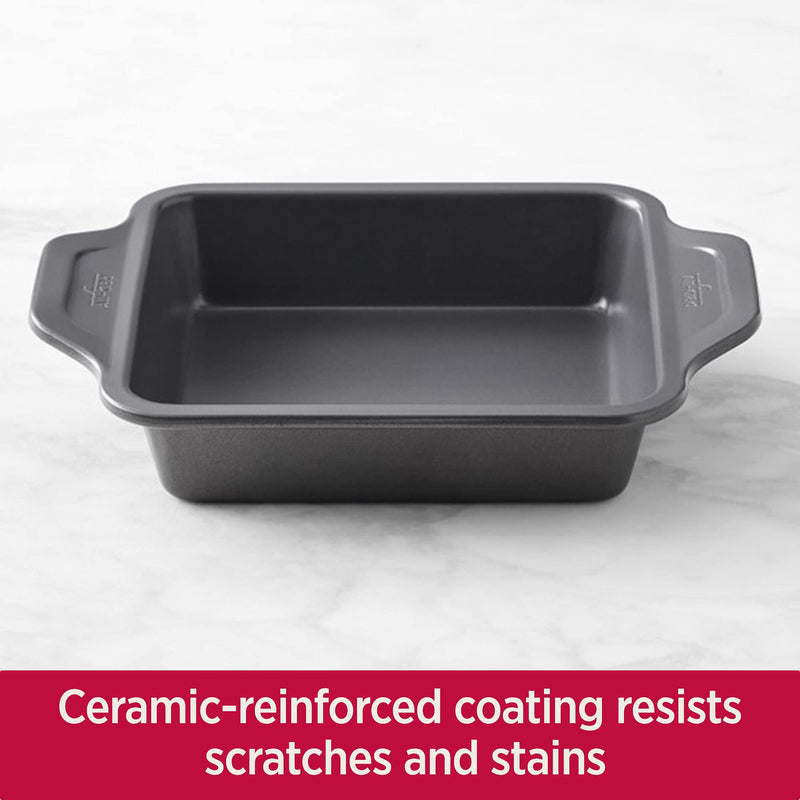 All-Clad Pro-Release Nonstick Square Baking Pan 8x8 Inch Oven Safe 450F Half Sheet, Cookie Sheet, Muffin Pan, Cooling & Baking Rack, Round Cake Pan, Loaf Pan, Baking Pan Grey 8 X 8 inch