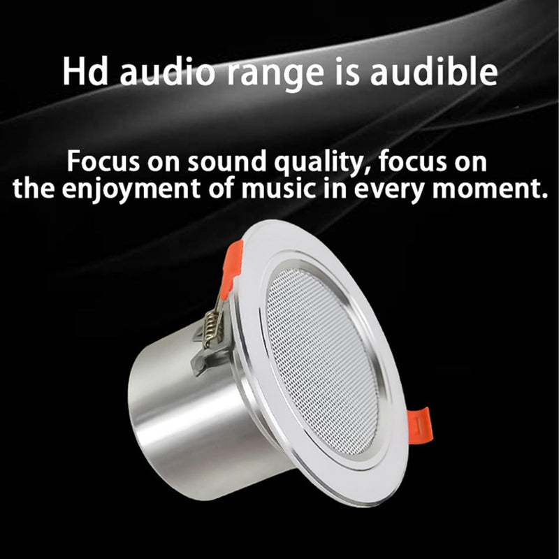 Round Ceiling Speaker 3 Inch 10-12W | Clear Sound Aluminum Alloy Spring Clip Design for Home Theater Commercial Background Music
