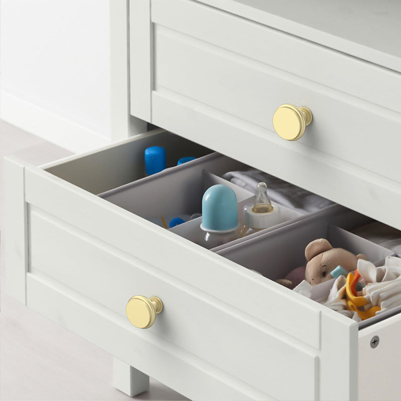 Amerdeco 10 Pack Brushed Gold Cabinet Knobs 1.3 Inch(32mm) Single Hole Zinc Solid Kitchen Cabinet Handles Round Cabinet Drawer Pulls 1.3"/32MM Single Hole
