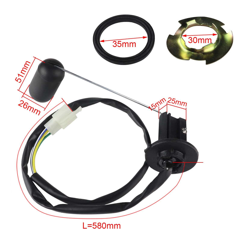 Wai Danie Fuel Tank Level Gauge Sensor Sending Unit Float Sensor for 4-Stroke GY6 50CC 125CC 150CC 139QMB 152QMI 157QMJ CN250 CH250 Motorcycle Fits 50cc Chinese Scooter Mopeds