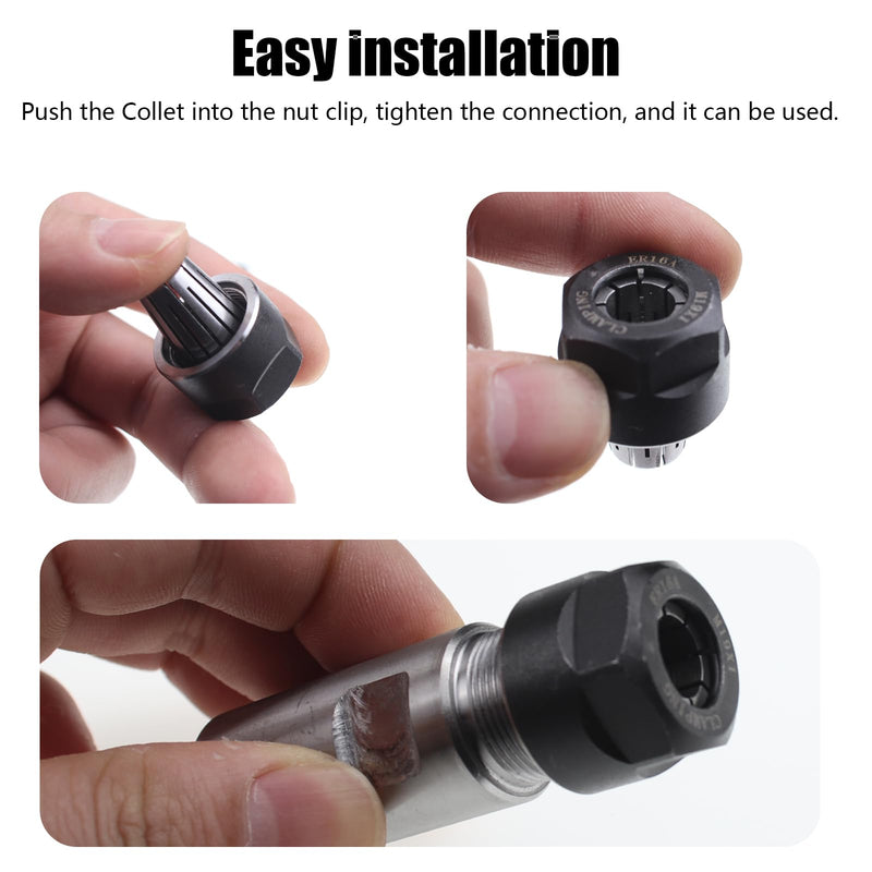 5/8"-11 Thread Angle Grinder Extension Shaft Set Electric Drill Conversion Collets Adapter Woodworking Tool Accessories Include Spring Collet (6, 1/4, 8, 9.5, 10, 1/2) 7PCS 5/8-11 Thread