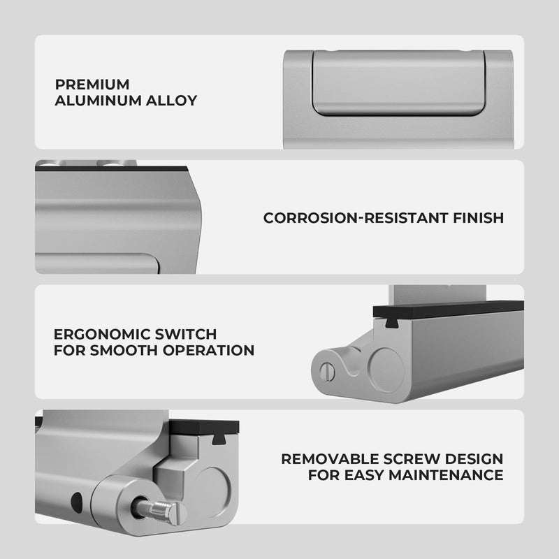 Greatalent 5Pack Home Security Door Reinforcement Lock Childproof, Door Locks for Kids Safety, Door Lock Latch Stopper for Front Door Inside Top of Door, Aluminum Construction Finish Aluminum-Silver-5Pack