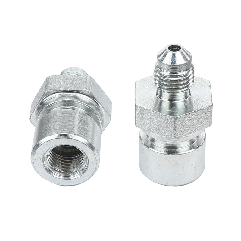 -3 AN Male to 3/8 x 24 Inverted Flare Adapter for 3/16" Brake Line, Zinc Steel, Pack of 2 3AN to 3/8 x 24 - 2PCS