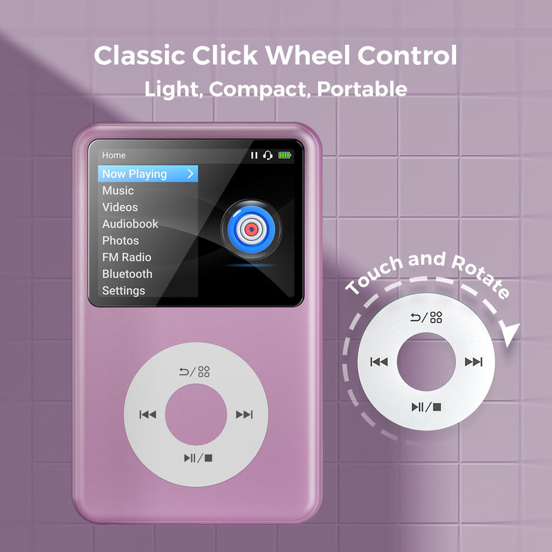 MP3 Player with Bluetooth Y1 64GB Video EBOOK Purple