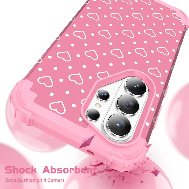 Hocase for Samsung Galaxy S26 Ultra Case, Hearts/Polka Dots For Samsung Galaxy S26 Ultra 2026