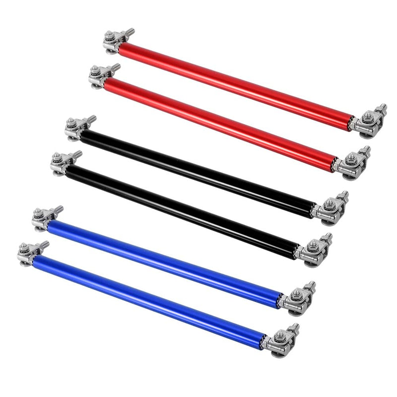 KIMISS Front Bumper Lip Splitter Strut Brace Rod Tie Support Bars Adjustable Universal 200mm Black (Set of 2) (Black) Universal Front Bumper Lip