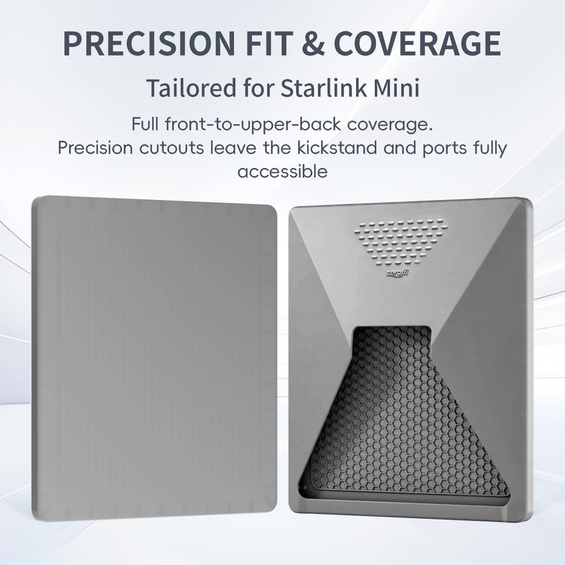 Starlink Mini Protective Cover, Starlink Mini Accessories Silicone Protective Case for Starlink Mini Dish Full Cover-Grey
