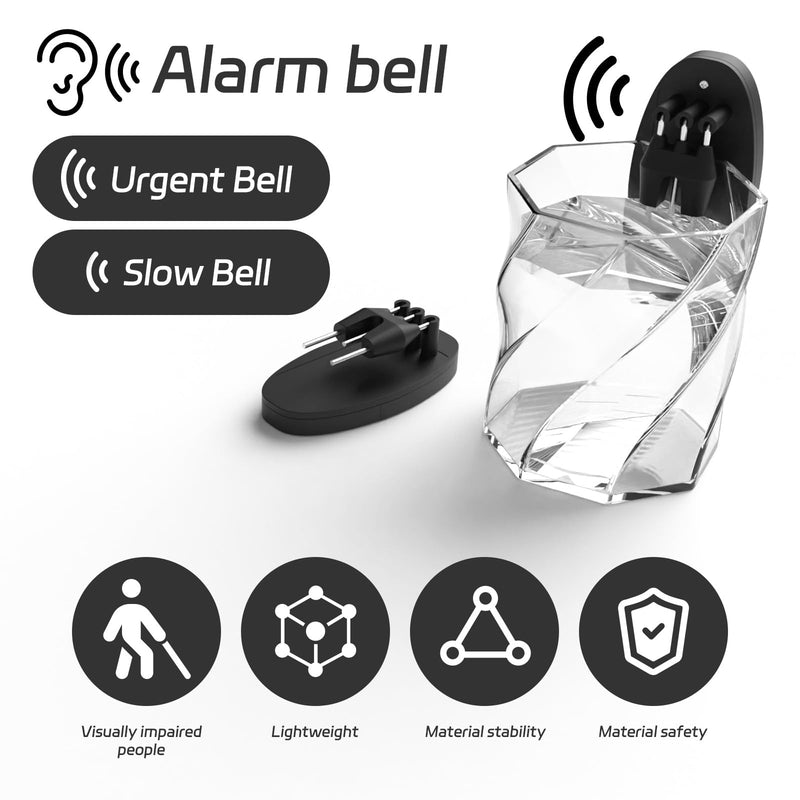 Liquid Level Indicator with Loud Audible Alarm to Signal Cup Mug Full for Blind or Visually Impaired,Cup & Mug Pouring Level Detector Beeper for Hot or Cold Drinks(Black) Black