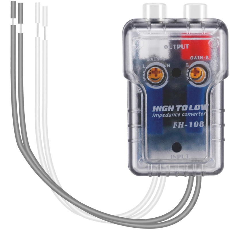 2-Channel High to Low Converter, Yeebline Car Stereo Audio Speaker Wire to RCA Line Output Converter for Adding Amplifier Subwoofer, Noise Reduction for All Car Audio Systems