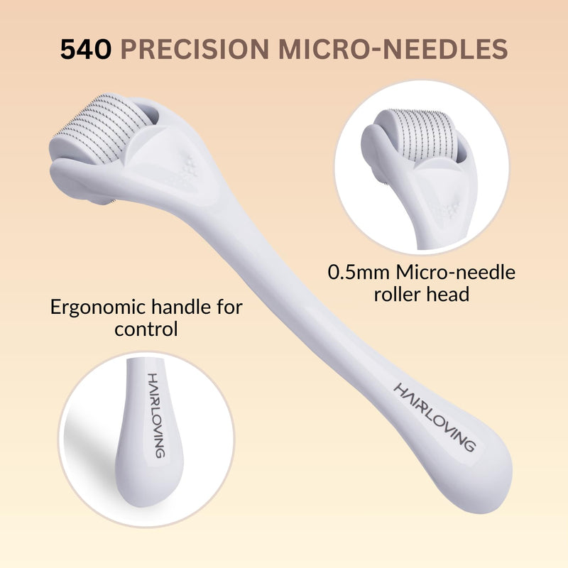 Hair Loving Derma Roller for Hair Growth – 0.5 mm Microneedle Scalp Roller – Stimulates Circulation & Stem Cell Activation – Improves Hair Regrowth & Nutrient Delivery – Women & Men