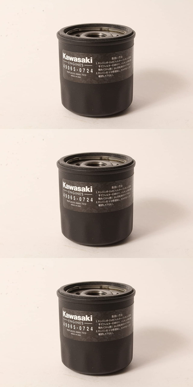 Kawasaki 3 Pack Genuine 49065-0724 49065-7010 AM107423 Oil Filter Made in The USA