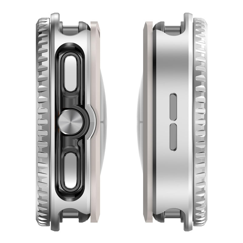 Miimall Metal Case for Galaxy Watch 8 Classic Case, [No Screen Protector] Lightweight Rugged Durable Shockproof Aluminum Protective Cover, PC Back Bumper for Samsung Galaxy Watch 8 Classic, Silver Samsung Galaxy Watch 8 Classic 46mm