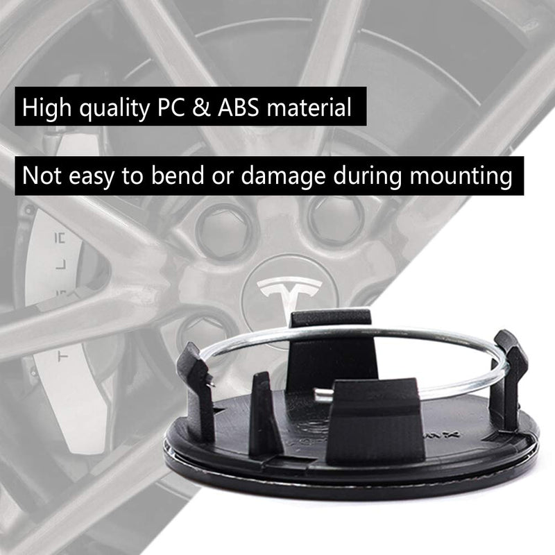 ROCCS Compatible with Model 3 S X Set Aero Wheel Cap Kit, Center Logo Emblem Modification Hub Cover with Cap Lug Nut Cover, Black+Silver Silver(for Model 3 S X)