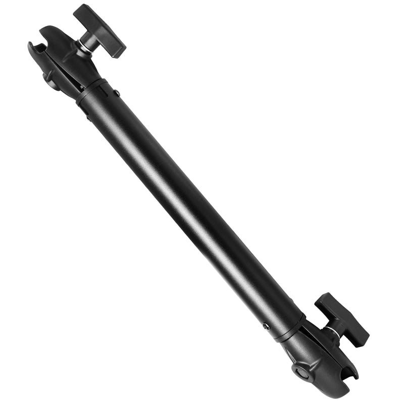 Aluminum Extension(18.3"/46.5cm) Double Socket Arm for 1.5 Inches/C Size / 38mm Ball Accessories, Powerful Clamp, 360° Rotation, Compatible with RAM Mount, iBolt and More