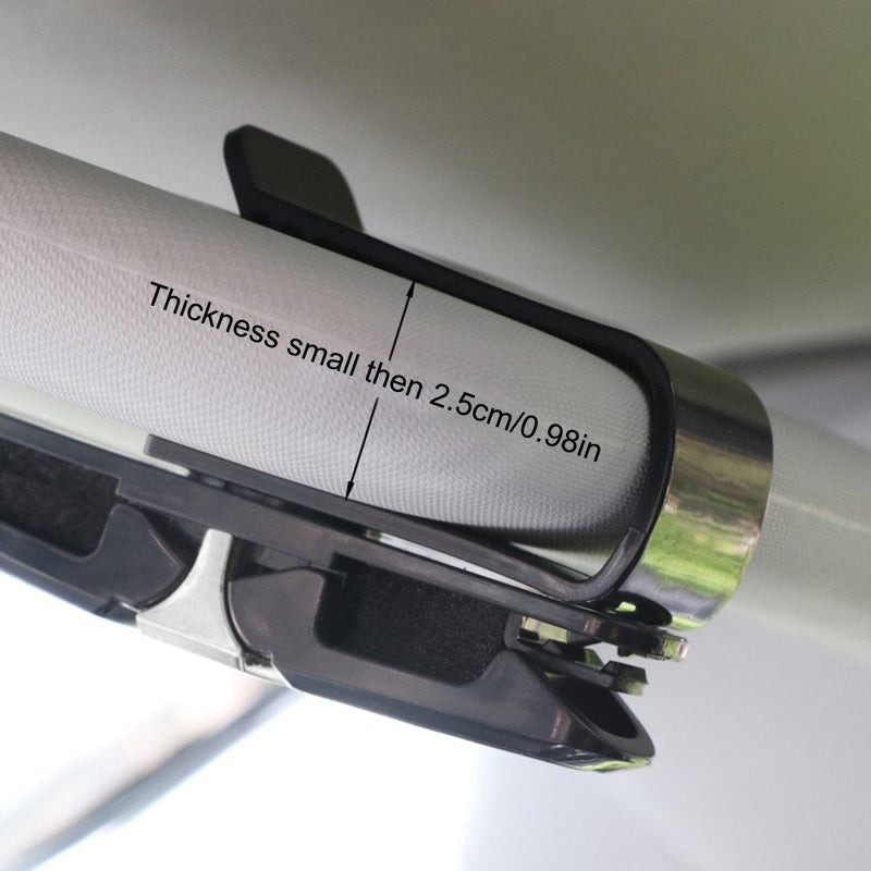 2 Pack Glasses Holders for Car Sun Visor, Sunglasses Eyeglasses Mount with Ticket Card Clip - Black