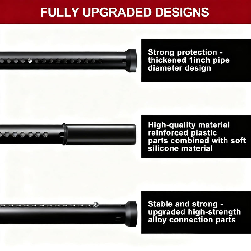 AceMining Sliding Door Security Bar,Heavy Duty Sliding Patio Door Lock Bar, 20-50inch Adjustable Multi-use Window Security Bars, Sliding Door Stopper,Black,2Pack 2 Pack Black