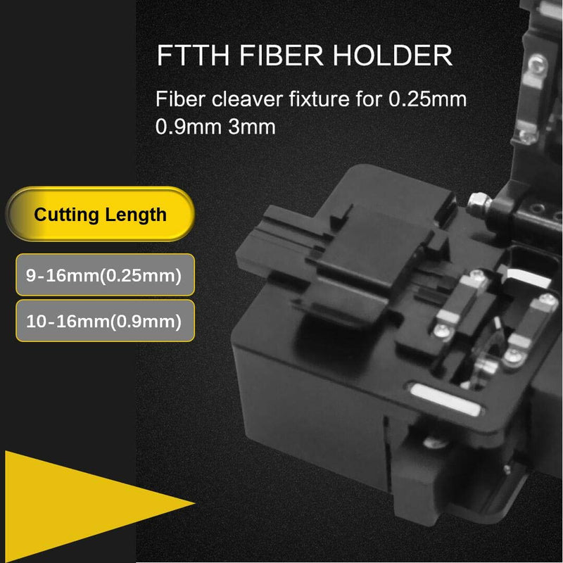 High Precision Optical Fiber Cleaver with 16 Cleaving Spots and 48000 Cleaves Fiber Cutter Tool with FTTH Fiber Holder for 0.25mm 0.9mm 3.0mm Coating Diameter Fiber
