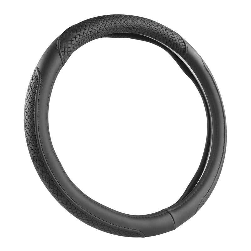 West Llama Customized Auto Car Steering Wheel Cover for Honda Accord Civic CR-V HR-V Pilot Fit Passport Odyssey 14.5-15inch(Black-Standard Size) Leather B-Black