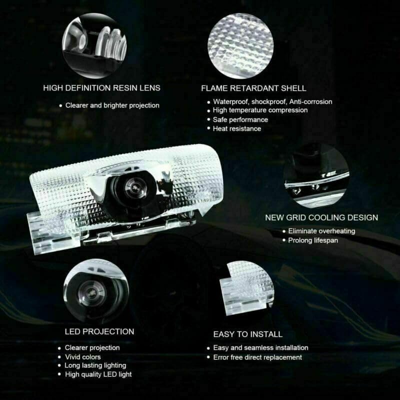 LED Car Door Light Logo Projector Welcome Courtesy Light Compatible with LS ES is LX RX GS GX RC UX Accessories