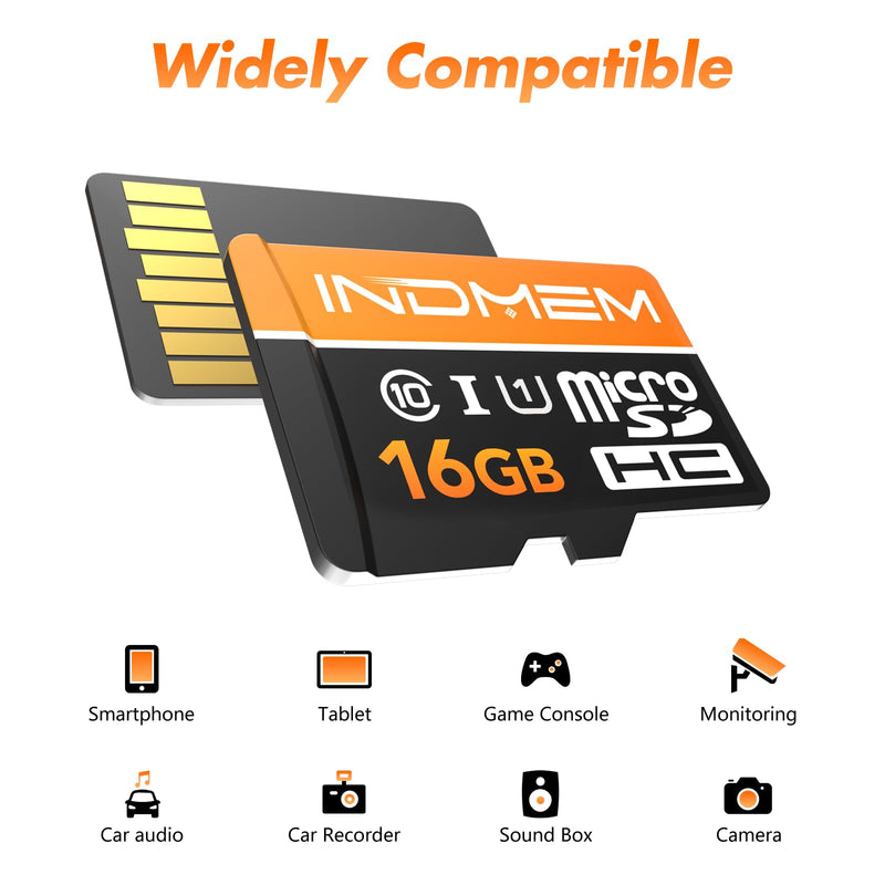 16GB Micro SD Card 2Pack, UHS-I C10 TF Card with High-Speed Up to 90MB/s | Compatible with DSLR, Drone, Action Camera, Portable Devices, Tablet, Mobile Phone, Camera, Game Console, with SD Adapter