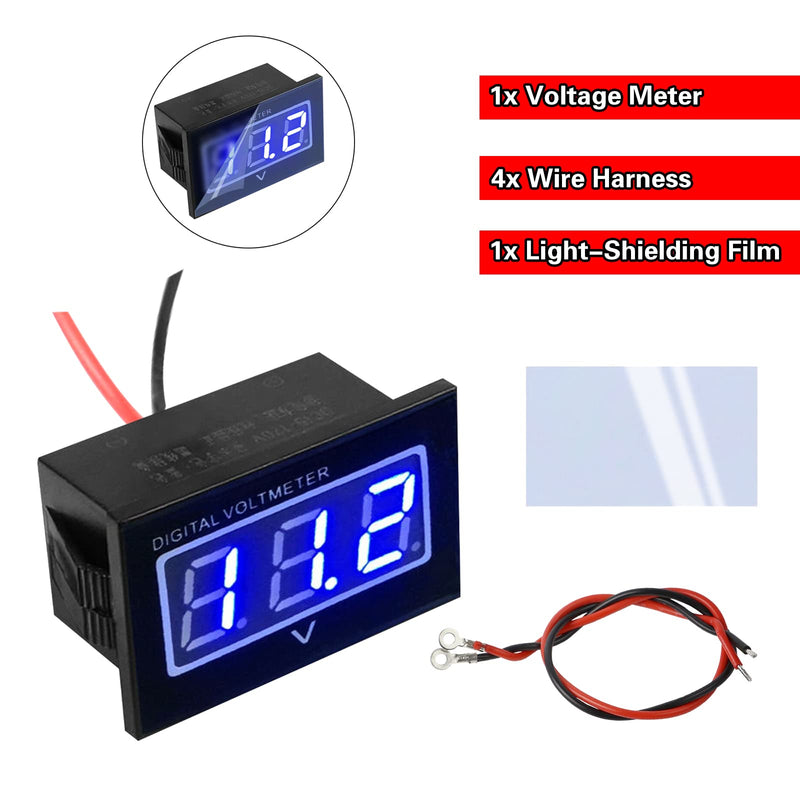48V Golf Cart Led Voltmeter Blue Digital Voltage Meter Battery Gauge Waterproof Monitor w UV Film Protection for Club Car Ezgo Yamaha 36V 72V 120V