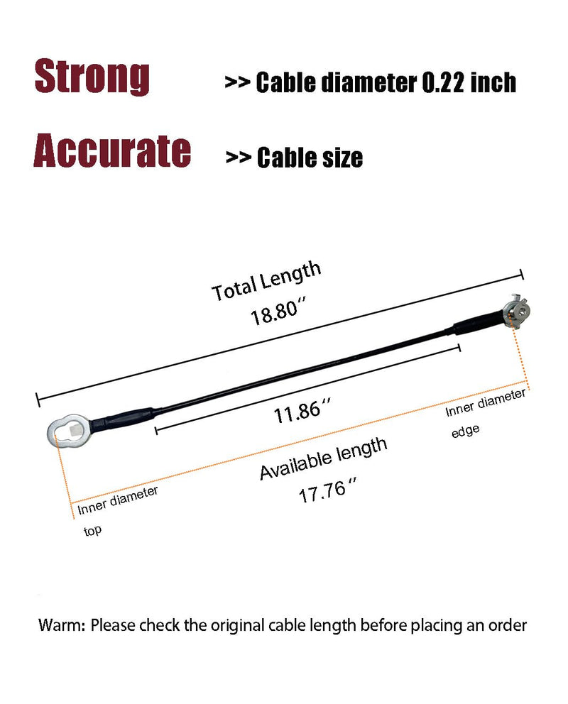 Tailgate Support Cable Straps, Compatible with 2007-2021 Toyota Tundra, Length 17-3/4", Replaces 65770-0C060 65770-0C070