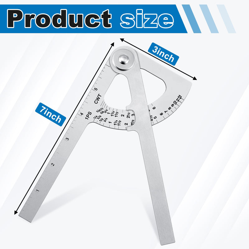 Moxweyeni 2 Pack Pipe Caliper Measuring Tool 7 Inch Stainless Steel Pocket Pipe Size Measuring Tool Diameter Gauge for Iron and Copper Tubing Size