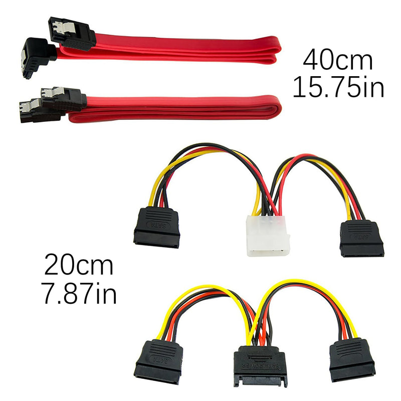 RLECS Dual SSD/HDD Metal Mounting Bracket with Screwdriver/Screws/SATA Power Cable/Data Cable Set