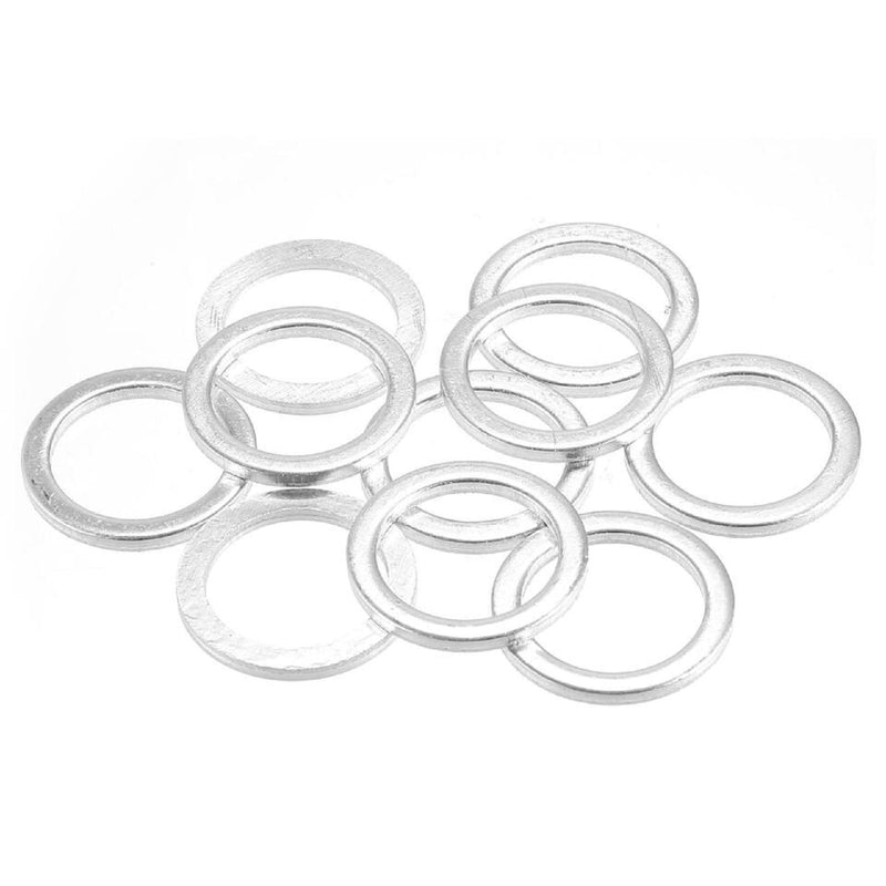 # 90430-18008 10 pcs M18 Aluminum Transmission Fluid Drain Plug Crush Washer Seal Compatible with Toyota Prius Corolla Tacoma Camry, Replacement for The Part Used for Change Transmission Fluid