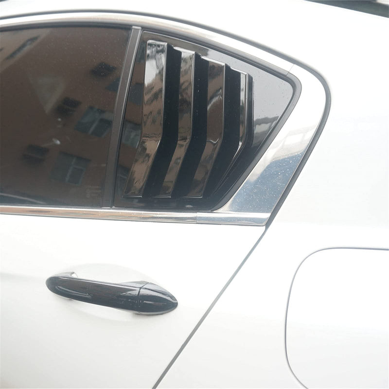 Ziwen 2X Sport Quarter Window Scoops Louvers for Honda Accord Sedan 2013 2014 2015 2016 2017 (Gloss Black) Gloss Black