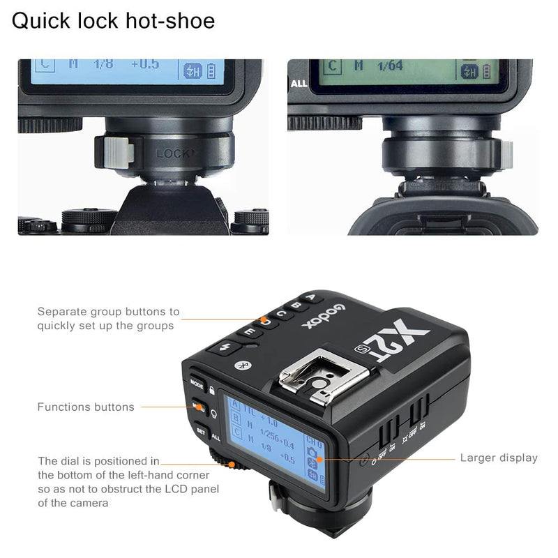 GODOX X2T-S TTL Trigger Flash 1/8000s HSS TTL Manual Function for Sony Cameras with Clean Cloth (X2T-S)