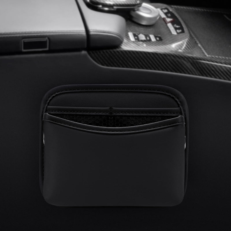 Accmor Universal Car Side Pocket Organizer, PU Leather Car Pocket Pouch for Car Seat, Door, Window, Console, Multifunctional Car Organizer Accessories for Phone Sunglasses Keys Cards, black 1