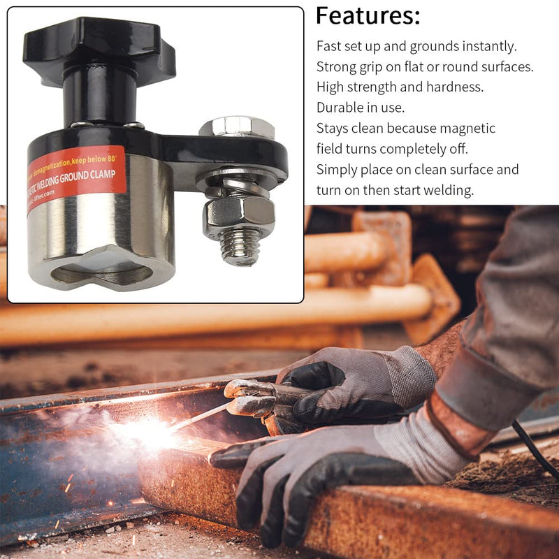 200A Magnetic Welding Ground Clamp, Switchable Magnet Welding Holder, Grounding Magnetic Connector Earth Switch for Welding Fixed 200a