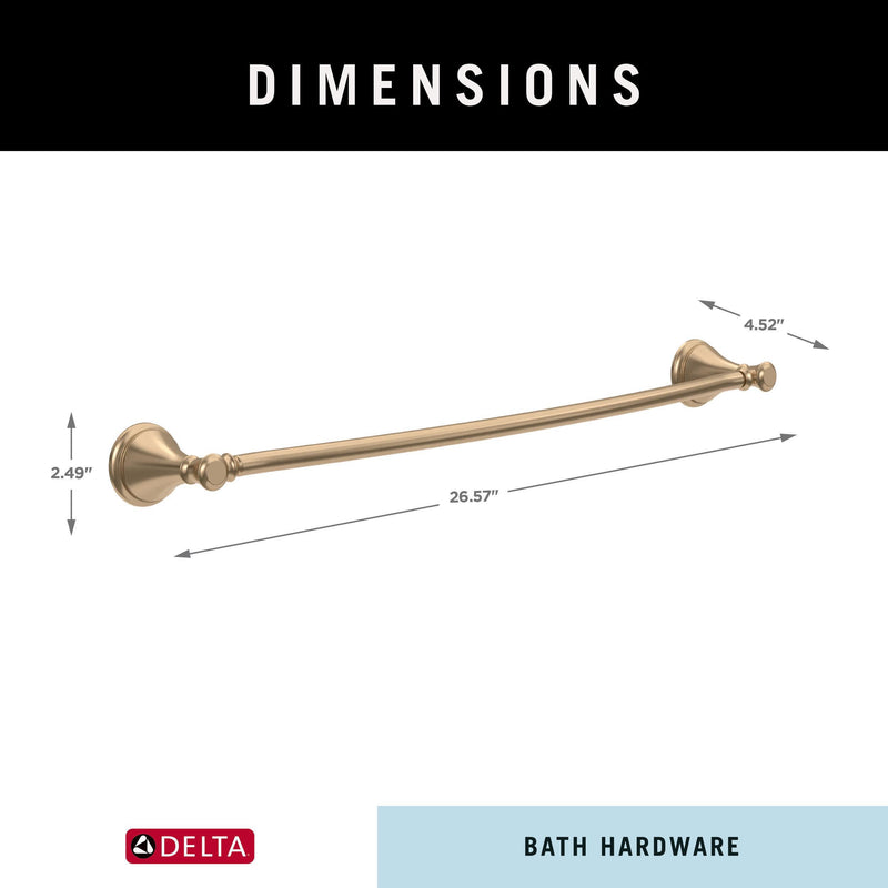 DELTA Cassidy Towel Bar, Champagne Bronze Bathroom Towel Holder, Bathroom Accessories, 79724-CZ 24 Inch Single