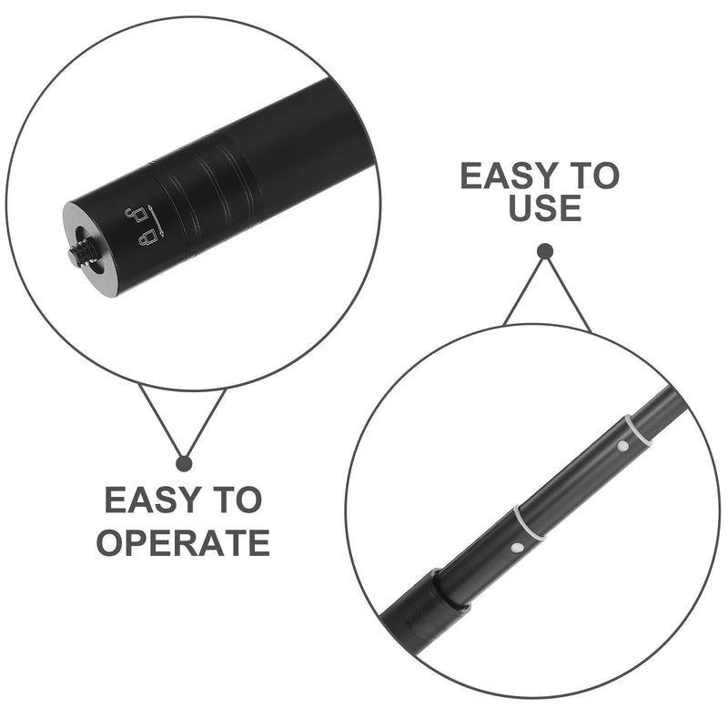 Adjustable 1/4 Screw Interface Extension Rod Selfie Stick Pole for Daily Use Portable Telescopic Handle Compatible with Cameras and Smartphones Black
