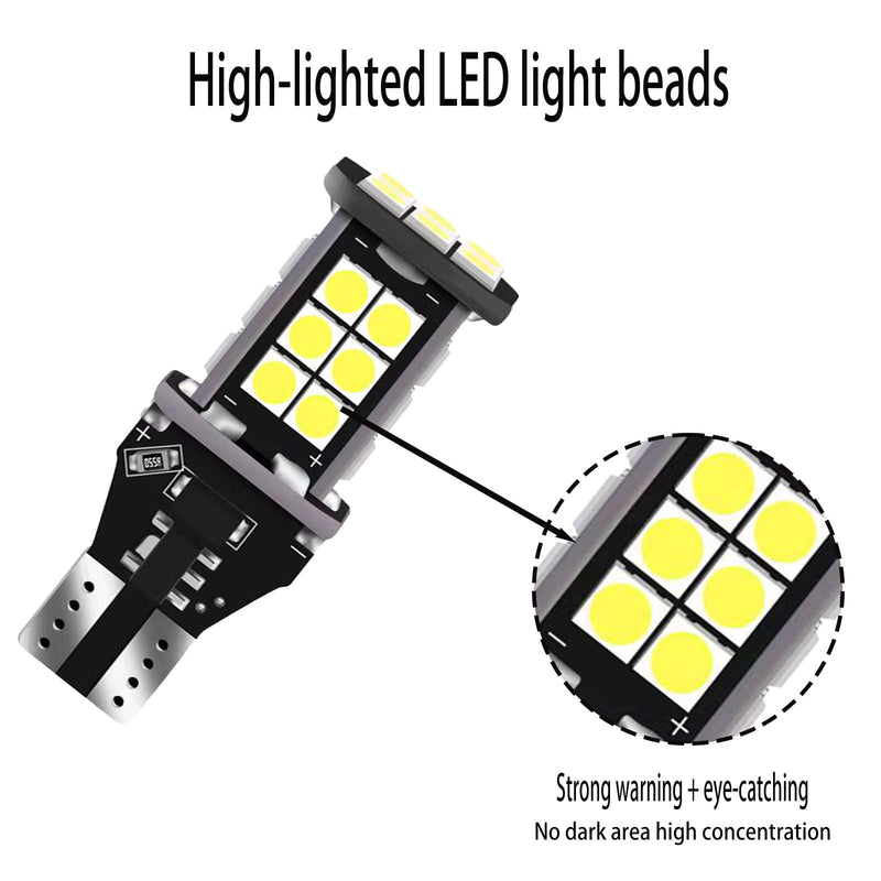 1 Pack 2 Pcs Led Backup Reverse Lights, W16w T15 Reverse Light,12v 5w Super Bright Led Reverse Light Bulb, Suitable For Most Cars, Trucks, Suvs