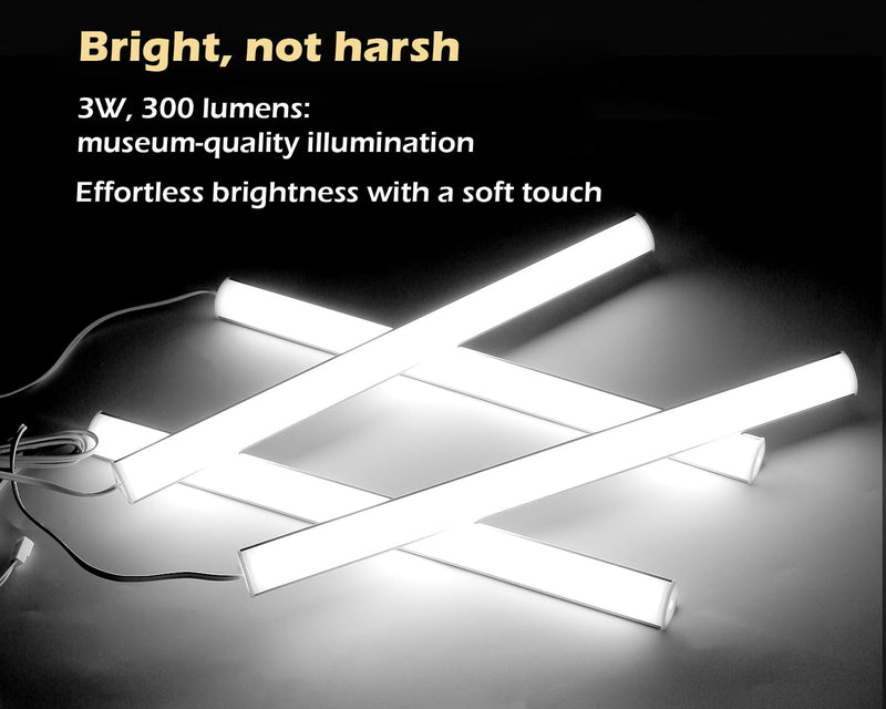 Cabinet Lighting, 4pcs 12" V-Shape Bright LED Light Bars for Under Cabinet, Gun Safe, Locker, Closet, Under Counter, Shelf, Showcase - 1200lm 12W - Pure White (6000K)