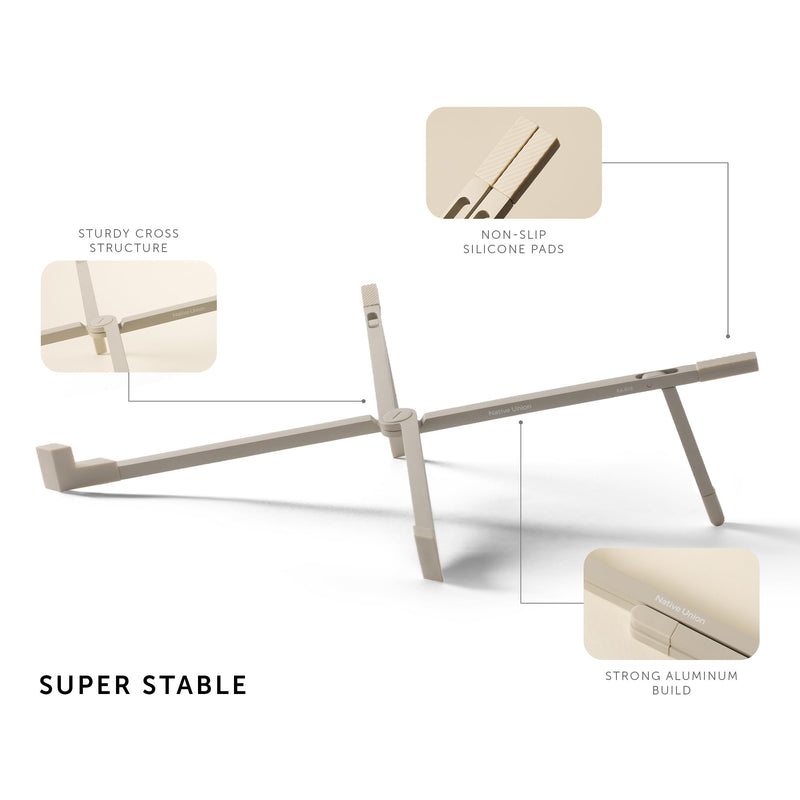 Native Union Fold Laptop Stand – Ultra-Slim Foldable & Portable Laptop Stand – Ergonomic & Optimized Viewing Angle – for 13 to 16 Inch MacBooks & Laptops, 10 to 16 Inch iPads & Tablets (Sandstone) SandStone