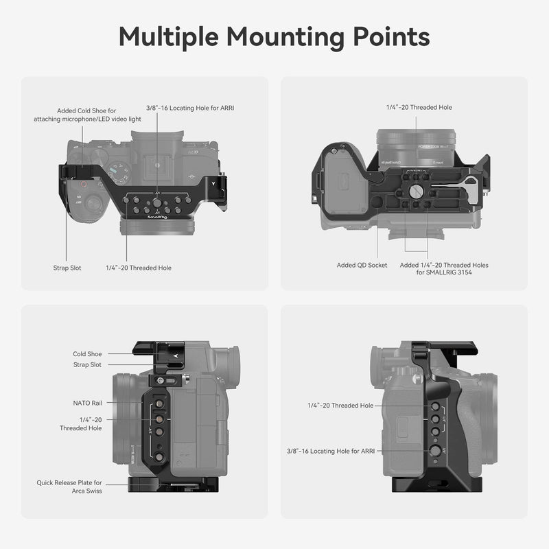 SmallRig Full Camera Cage for Sony Alpha 7R V/Alpha 7 IV / A7R IV/Alpha 7 S III/Alpha 1-3667B