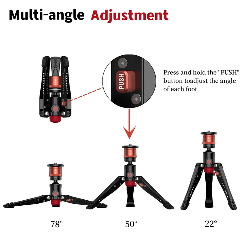 IFOOTAGE Cobra 3 Base,Monopod Base,Portable Tabletop Mini Tripod Mount with 360° Degree Rotatable Ball-Head,Quick Release Platform,Compatibility Cobra 2,Max Load 17.6 lbs