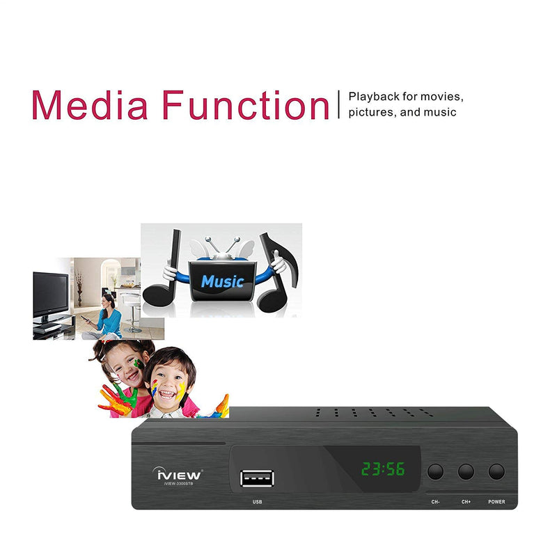  [AUSTRALIA] - iView 3300STB ATSC Converter Box with Recording, Media Player, Built-in Digital Clock, Analog to Digital, QAM Tuner, HDMI, USB 3300STBA (New firmware)