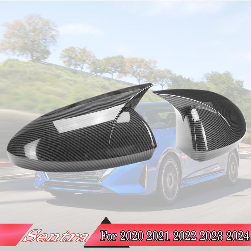 2PCS New Sports Rear Mirror Cover Caps for Nissan sentra 2020-2025/Altima Sedan 2019-2025 ABS Side Door Wing Mirror Cap Covers Exterior car Accessories -Carbon Fibe Carbon fiber