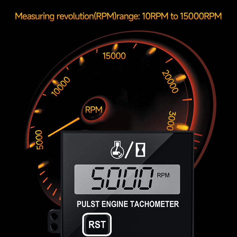 Chainsaw Tachometer-Digital Tachometer Tach Gauge Small Engine Tachometer Digital Display Pulse Speedometer for Jet Engine Chain Saw Cropper Generator Lawn Mower RV ATV Dirt (W1)