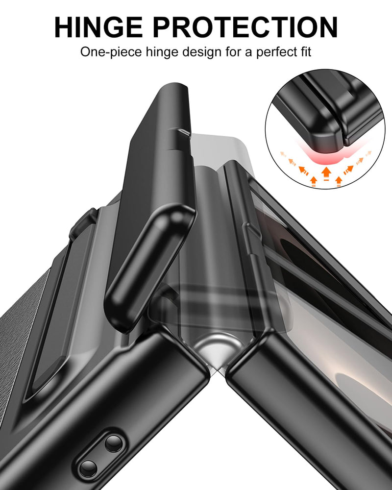 Galaxy Z Fold 8 Wide Case with S Pen Holder & Stylus, Full Body Hinge Case | Galaxy Z Fold 8 & Fold 8 Wide Case with HD Screen Protector, Shockproof Protection Cover, Phone Case mit Hinge & S Pen Stylus Black