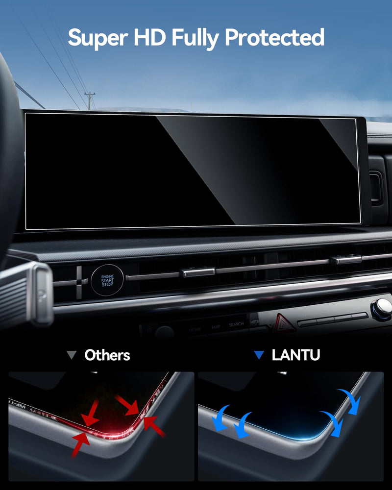 Santa Fe Screen Protector for 2024 2025 2026 Hyundai Santa Fe (SE/SEL/XRT/Limited/Calligraphy) Accessories Navigation Nano Touchscreen Protector Film HD Clear-2PCS 12.3'' Transparent for 2024-2026 Hyundai Santa Fe