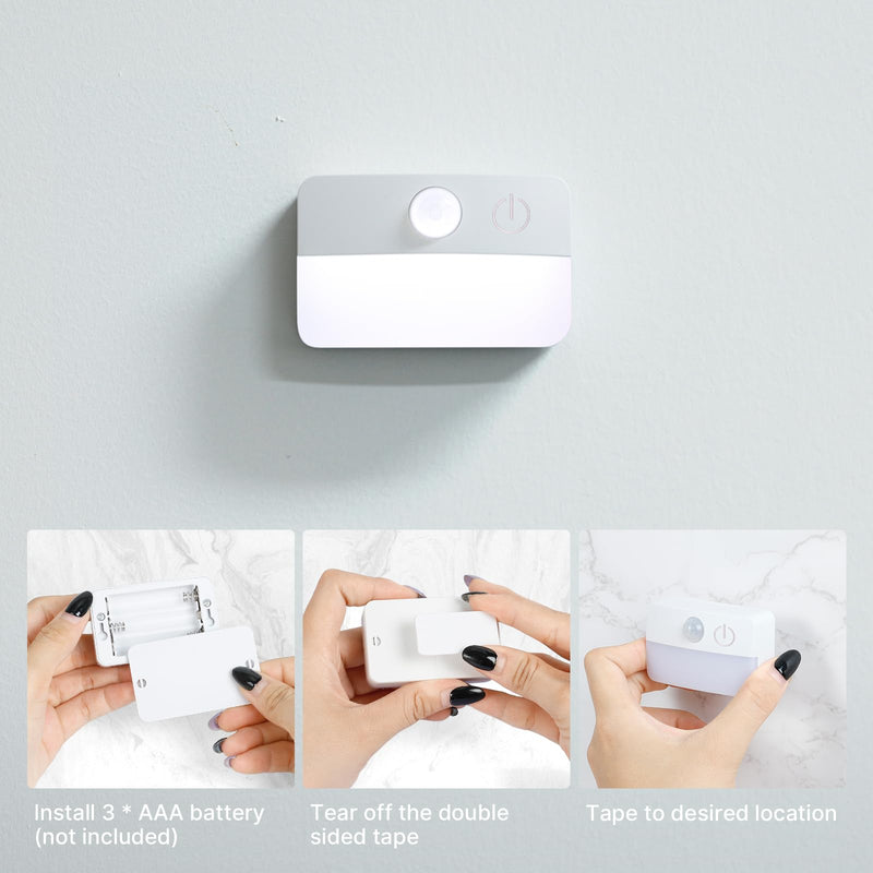 16 Pack Motion Sensor Stair Lights for Indoor, Wireless RGB Battery Operated Night Light, Led Stick On Hallway Closet Under Cabinet Stairway Automatic Lamp for Bedroom Kitchen Bathroom RGB, Battery Operated 16 Pack