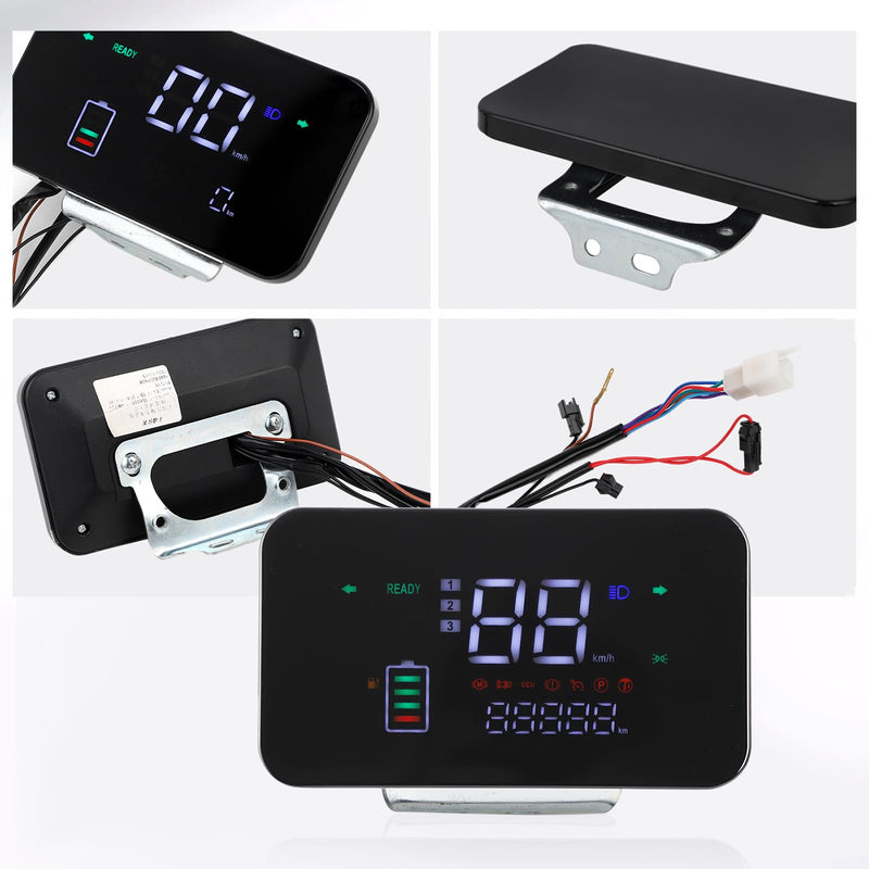 Minho 48V-72V Display Control Panel Digital Speedometer for Electric Scooter Bicycle E-Bike,Square Instrument Square