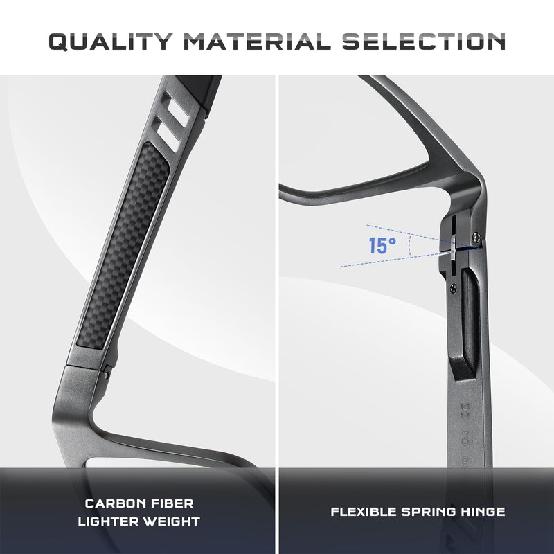 Blue Light Blocking Glasses Metal Frame for Men/Woman Gaming Computer Screen Glasses A01-metallic Gray