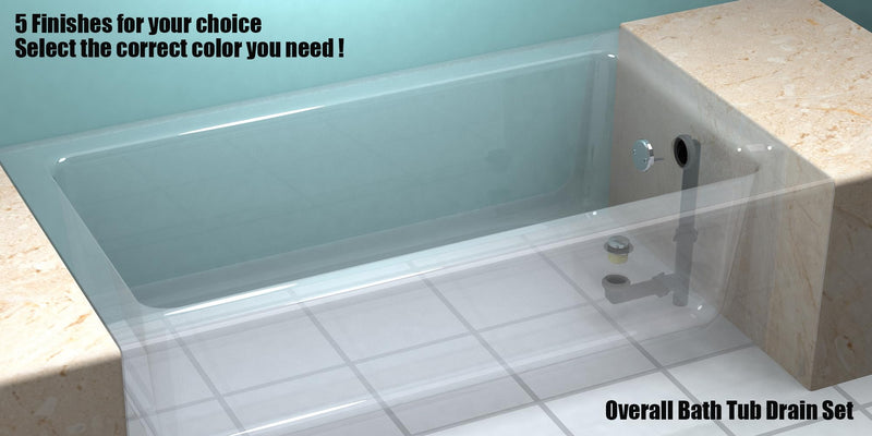 Artiwell 1-1/2'' Black Tubular Bath Drain Kit with Tip-Toe Bath Drain Stopper & Overflow Plug, Champagne Bronze