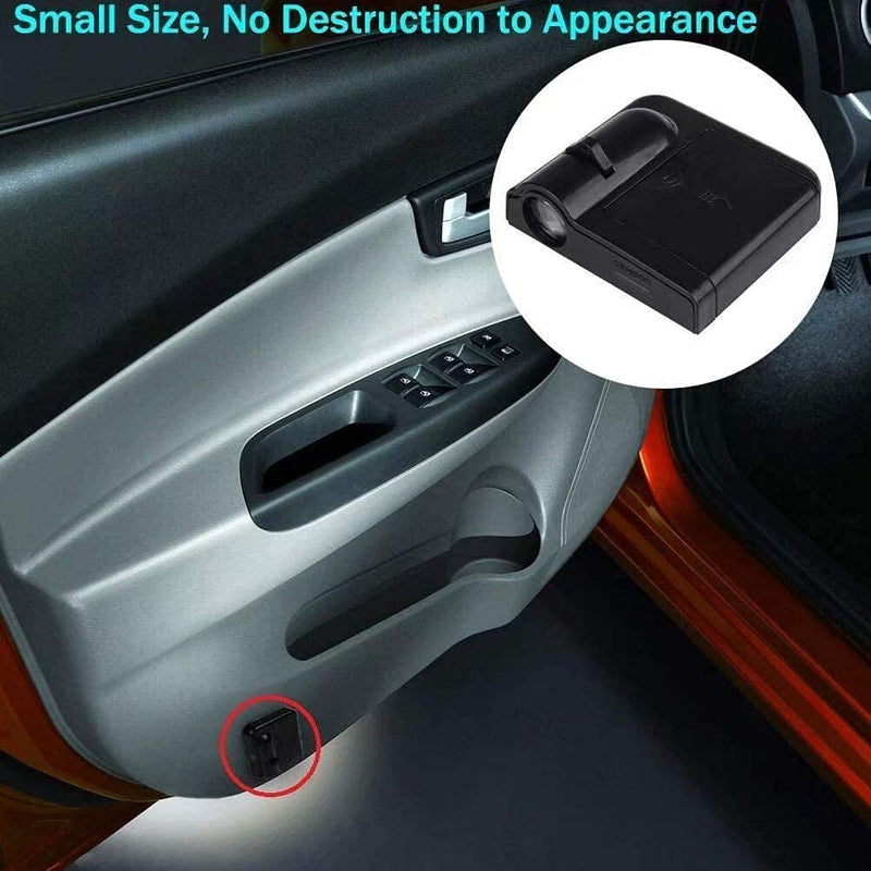 Car Door Lights Logo Projector, 2PCS Car Door Projector Lights Welcome Courtesy Ghost Shadow Lamp Fit for All Car Models by FLYEEGO Fire-Horse